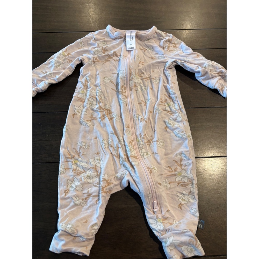 Modern Moments by Gerber Baby Girl Floral Zip Front Sleep and Play Pink 3-6M